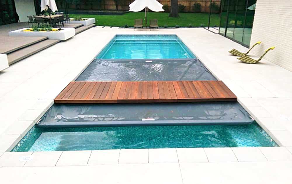 Kid with Broncos hat enjoying pool
